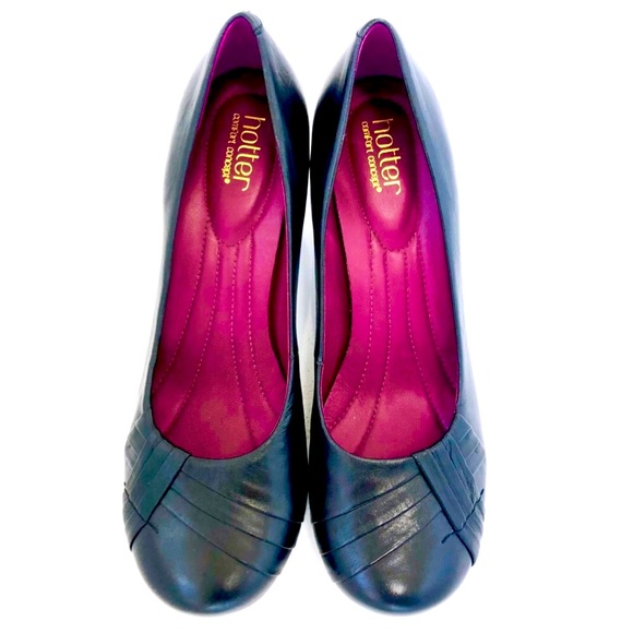 NWOT Hotter Clarissa Heels, Black Leather Sz 10 - Picture 2 of 7